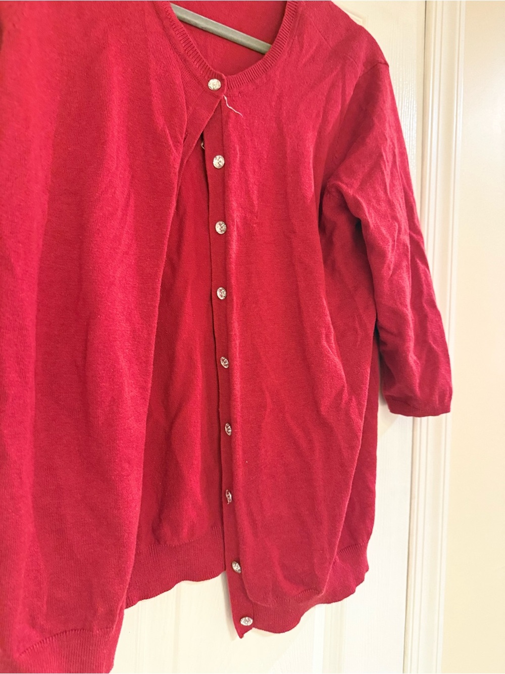 Covington Red Button-Front Women’s Cardigan